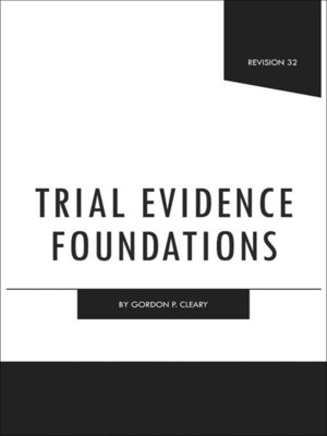 cover image of Trial Evidence Foundations